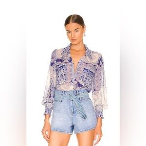 Nora Top in Majorelle Mixed Tile, MISA LOS ANGELES, medium